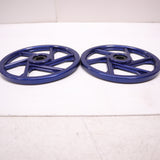 Like New ITEK Aluminum Wheel 8" Pair (Compatible with IceAge Rails) - Dark Blue