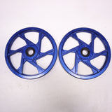 Like New ITEK Aluminum Wheel 8" Pair (Compatible with IceAge Rails) - Dark Blue