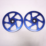 Like New ITEK Aluminum Wheel 8" Pair (Compatible with IceAge Rails) - Dark Blue