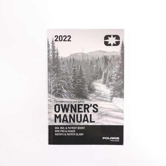 2022 Polaris Matryx Slash RMK 650 850 & Patriot Boost Snowmobile Owners Manual - 9940125